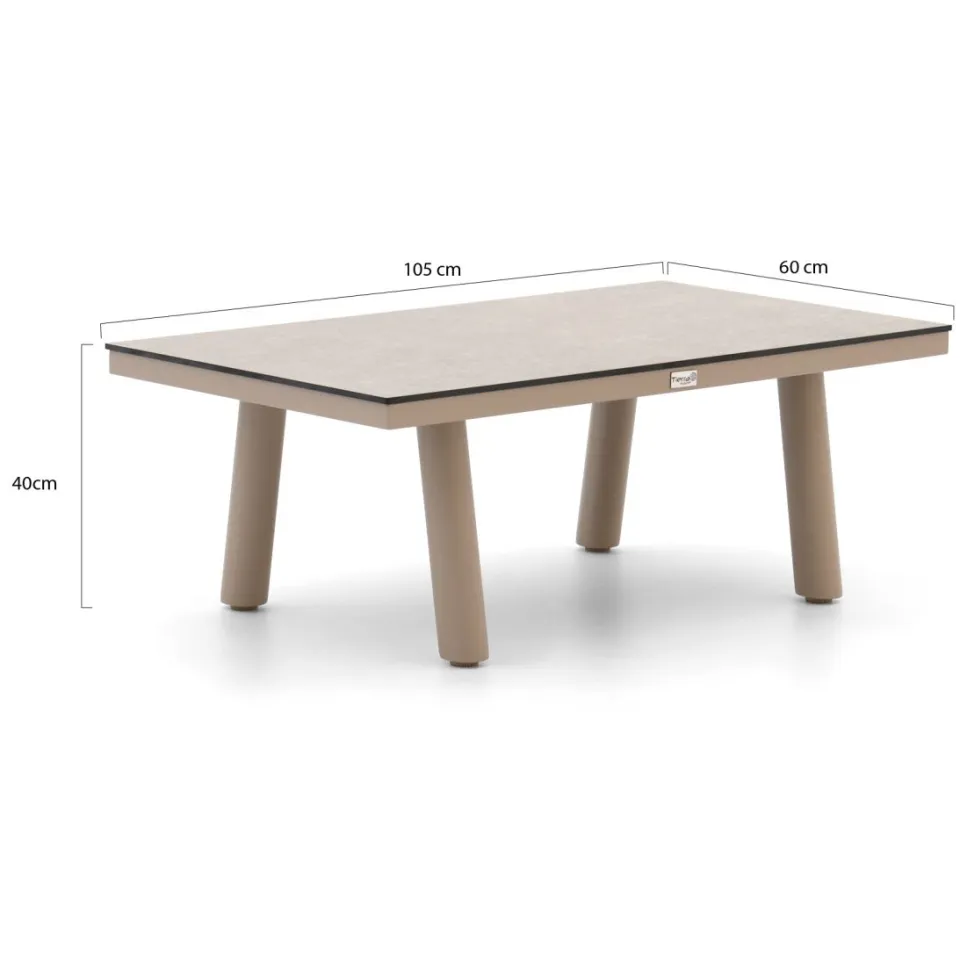 Tierra Outdoor Musone lounge tuintafel 105x60x39cm taupe, foto 3