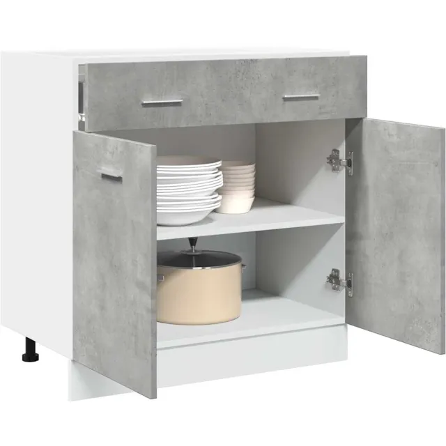 vidaXL Onderkast met lade Lyon 80x46x81,5 cm bewerkt hout betongrijs