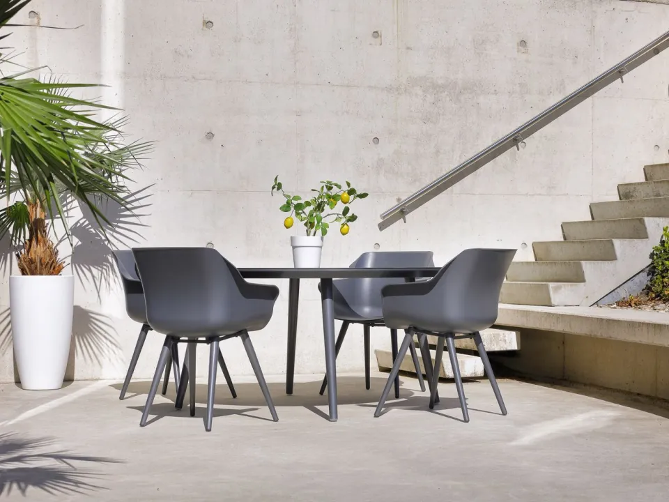 Hartman tuinmeubelen Hartman Sophie Element/Studio ø128cm dining tuinset 5-delig grijs, foto 5