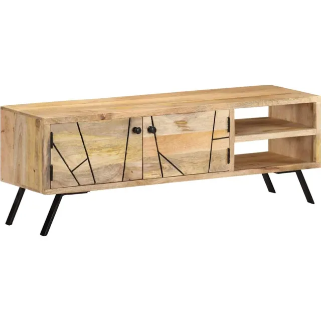 vidaXL Tv-meubel 110x30x40 cm massief mangohout Beige