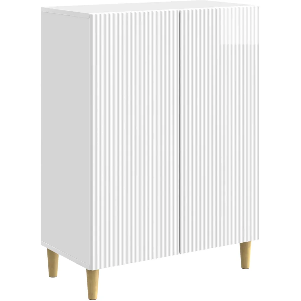 vidaXL Dressoir Hoogglans Wit 66 x 34,5 x 90 cm Bewerkt hout, foto 3