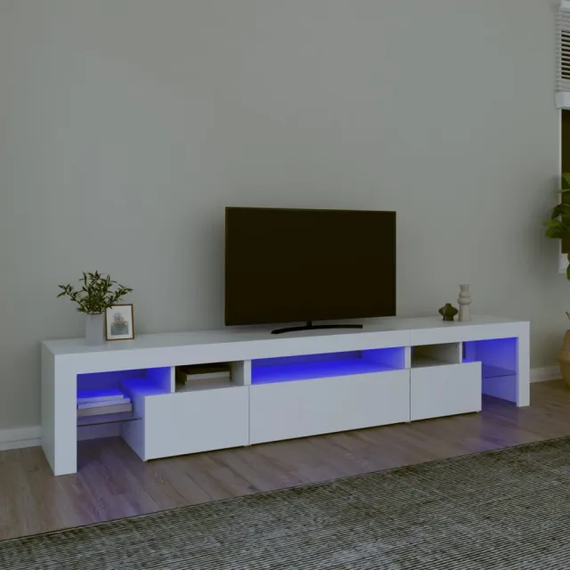 vidaXL Tv-meubel met LED-verlichting 215x36,5x40 cm wit, foto 2