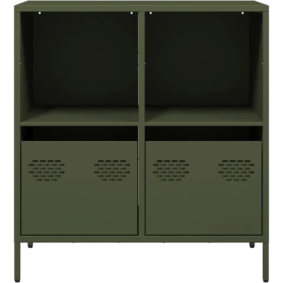 vidaXL Dressoir 68x39x73,5 cm koudgewalst staal olijfgroen, foto 4