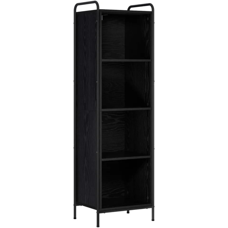 vidaXL Boekenkast 55,5 x 33 x 174 cm Bewerkt hout Zwart eiken, foto 3