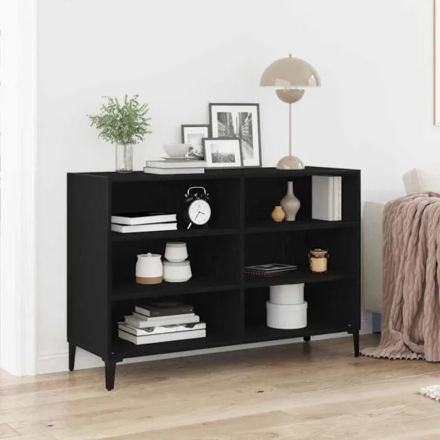 vidaXL Dressoir Zwart Eiken 103,5 x 35 x 70 cm Bewerkt hout, foto 2