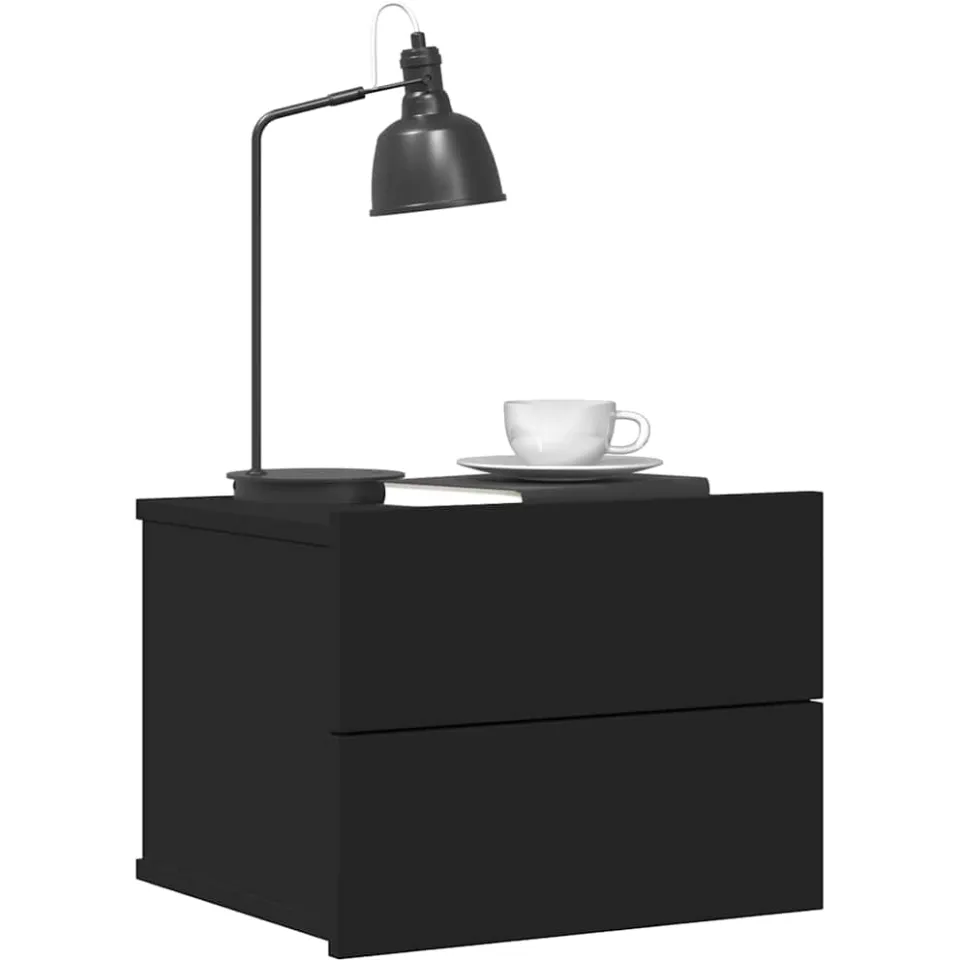 vidaXL Nachtkastje 40x30x30 cm bewerkt hout zwart