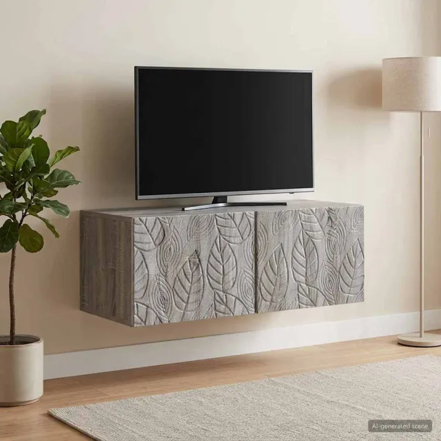 vidaXL Wandbeugel TV-kast 78,5 x 31 cm Grijs Sonoma Bewerkt hout