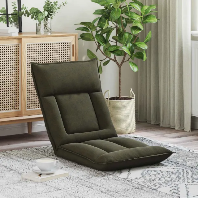 vidaXL Verstelbare vlo stoelen Legergroen Stof