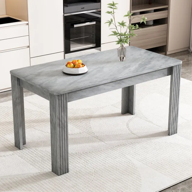 MEUNIQ eettafel rechthoekig 116 x 65 x 75 cm betonlook grijs met vier stabiele poten voor eetkamer of woonkamer