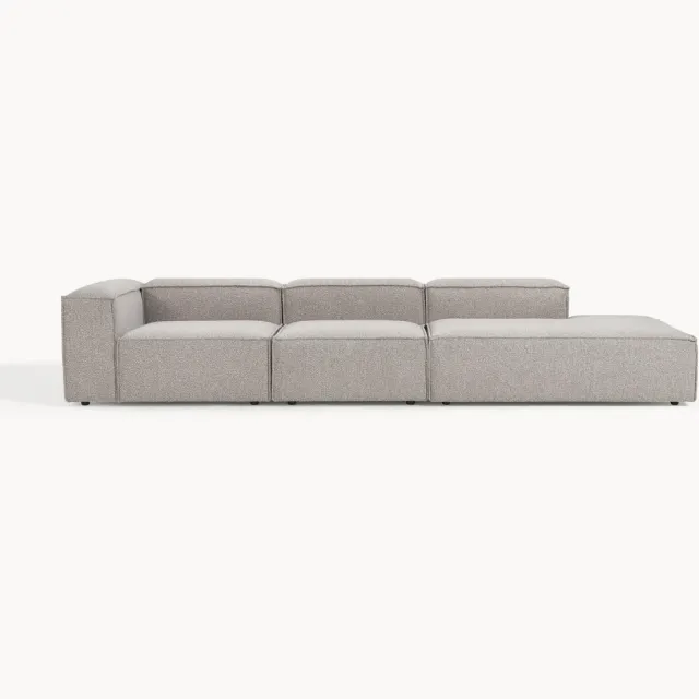 Westwing Collection Modulaire XL chaise longue Lennon van bouclé Taupe