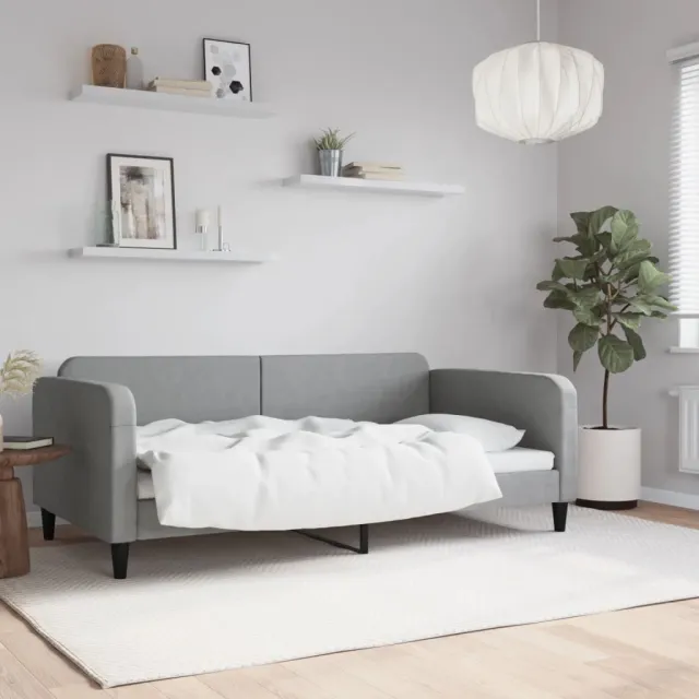 vidaXL Slaapbank 100x190 cm stof lichtgrijs grijs