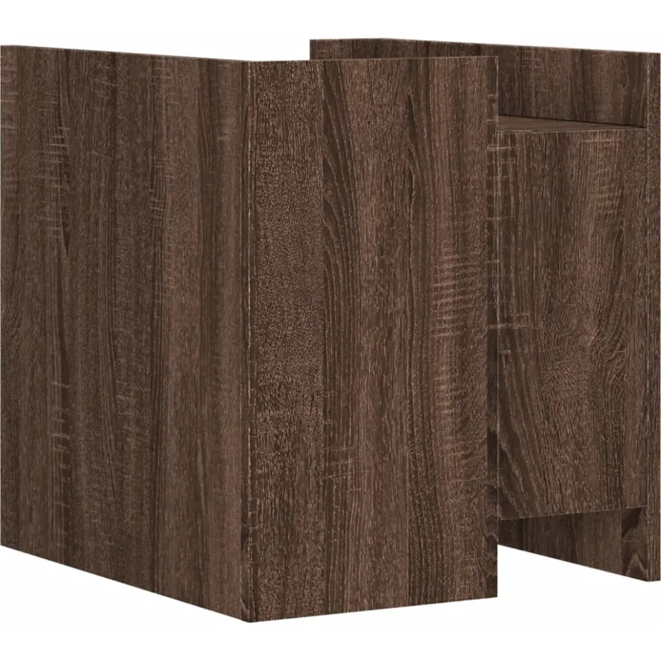 vidaXL Nachtkastje 45x50x50 cm bewerkt hout bruin eikenkleurig, foto 4
