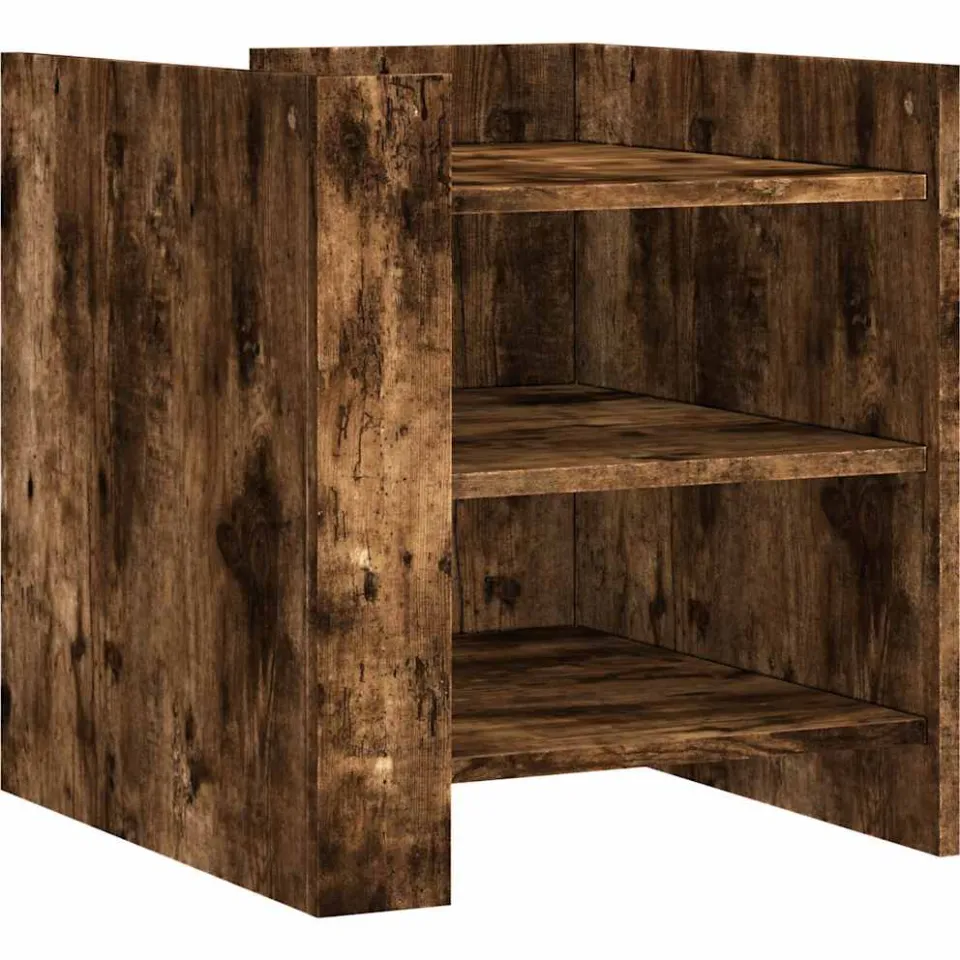 vidaXL Nachtkastje 45x50x50 cm bewerkt hout gerookt eikenkleurig