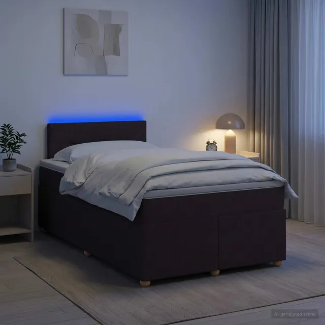 vidaXL Boxspringbed met matras Donkerbruin 120 x 190 cm Stof