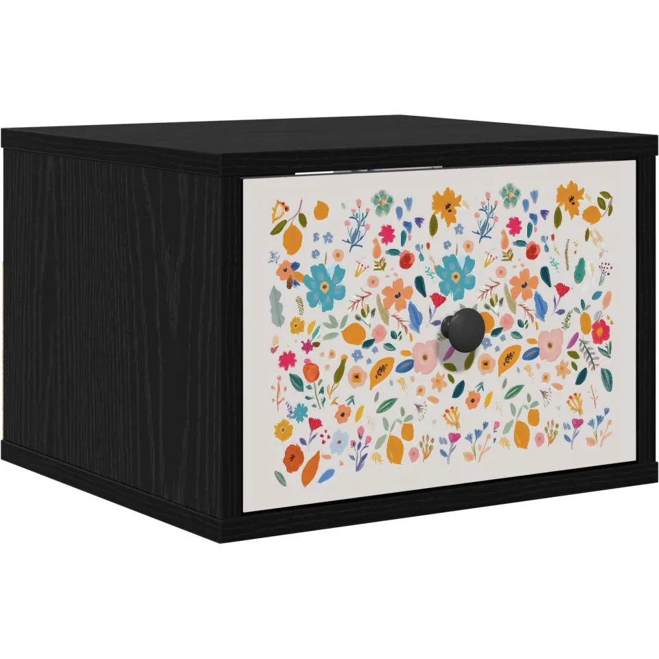 vidaXL Wandkastje MAINZ Zwart eiken 36 x 33 x 25 cm Bewerkt hout, foto 3