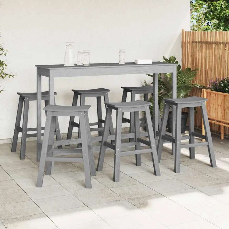 vidaXL Tuin Bar Set 6 st Lichtgrijs HDPE, foto 2