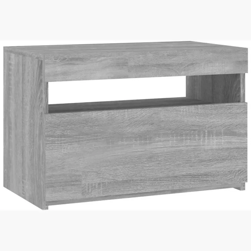 vidaXL Tv-meubel met LED-verlichting 60x35x40 cm grijs sonoma eiken, foto 3