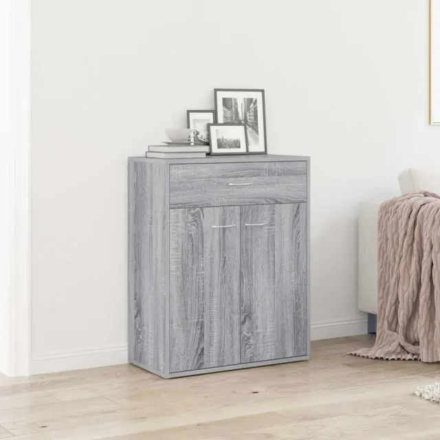 vidaXL Dressoir 60x30x75 cm bewerkt hout grijs sonoma eikenkleurig, foto 2