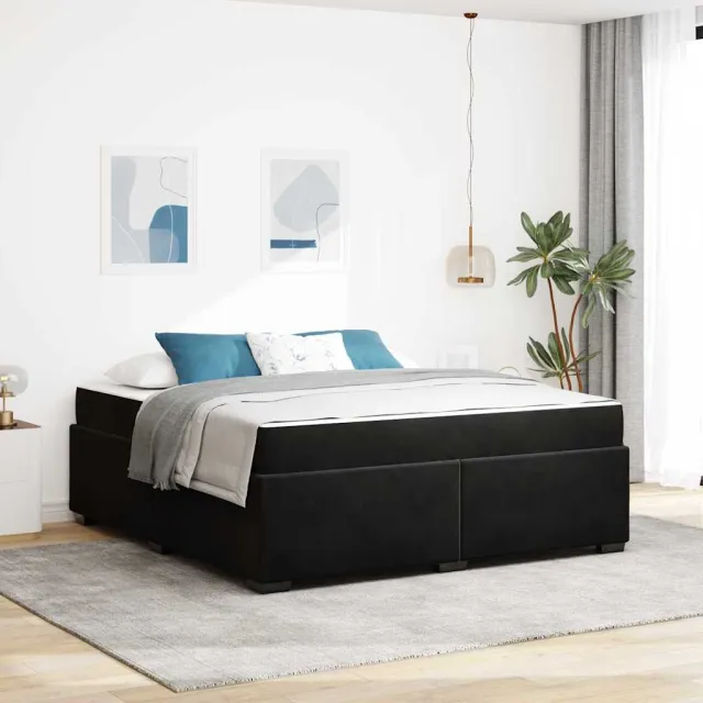 vidaXL Bedframe met matras Zwart 180 x 200 cm Stof