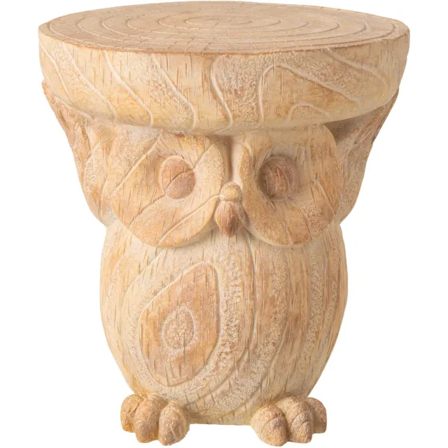 J-Line Bijzettafel uil - magnesiumoxide - beige