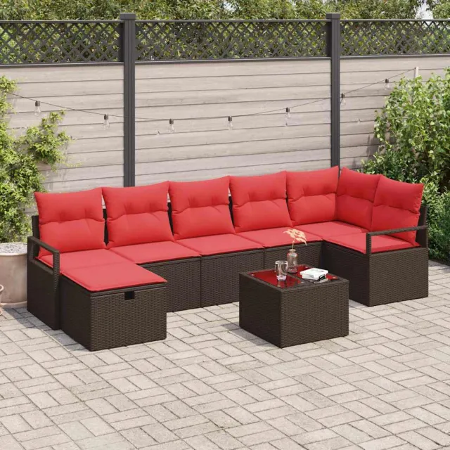 vidaXL Bankstel 5 st poly rattan bruin, foto 2