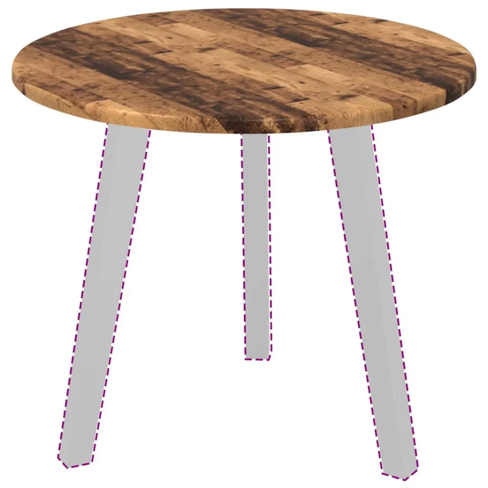 vidaXL Tafelblad Ø 50 x 1,5 cm Rond Bewerkt hout Oud hout Bruin