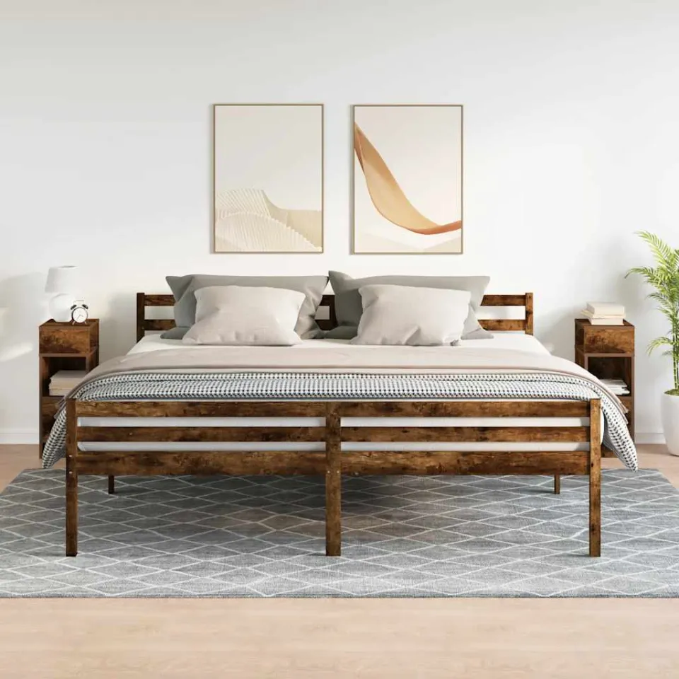 vidaXL Nachtkastjes 2 st met lade 25x31x66 cm gerookt eikenkleurig, foto 2