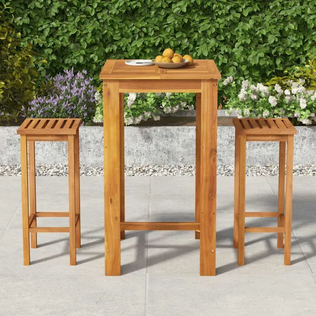 vidaXL 3-delige Tuinbarset massief acaciahout bruin, foto 2