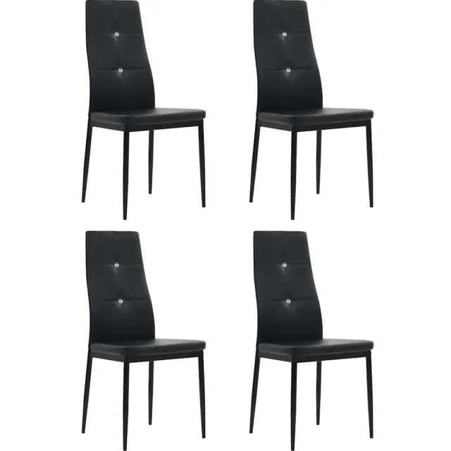 vidaXL Eetkamerstoelen 4 st kunstleer zwart