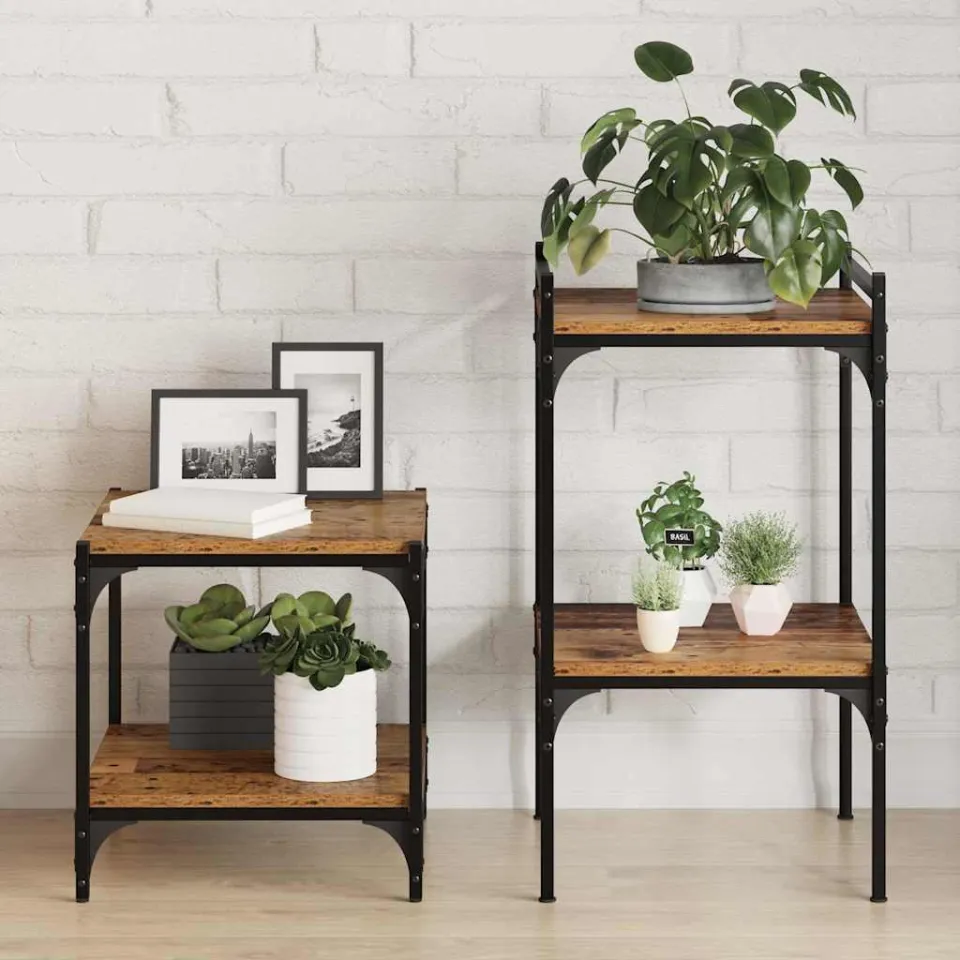 vidaXL Boekenplank Bord 3-laags 4 st 40 x 40 x 1,5 cm Bewerkt hout bruin, foto 3