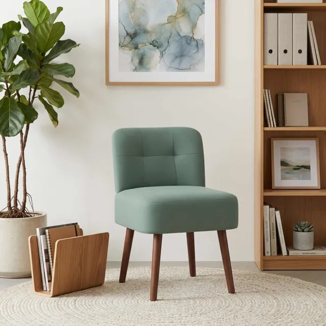 vidaXL Slipper Stoel Zeegroen fluweel
