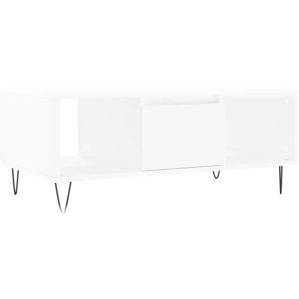 vidaXL Salontafel 90x50x36,5 cm bewerkt hout wit, foto 3