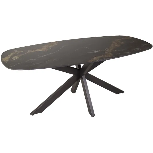 Nest of Nora Eettafel deens ovaal 180 cm - Spider poot - Zwart keramiek