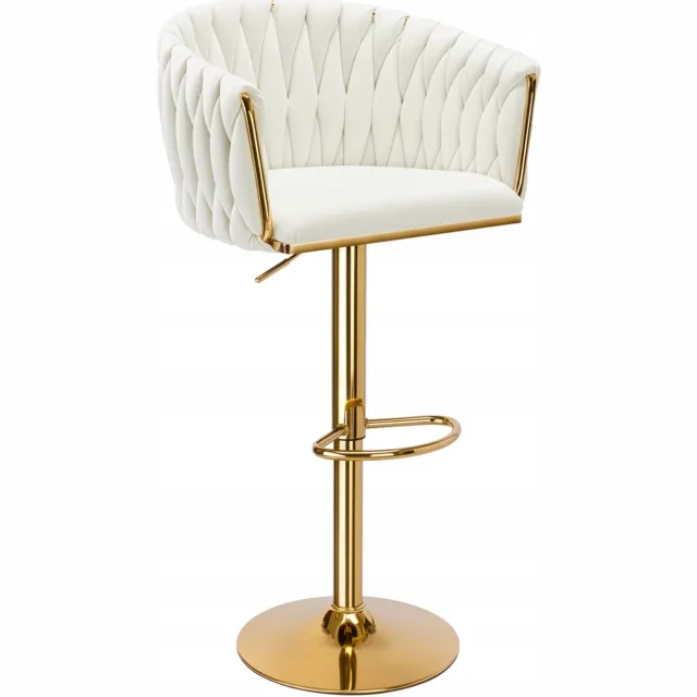 Gockowiak Luxe Bar Kruk Cofton Gold - Crème Wit - Verstelbaar & Comfortabel