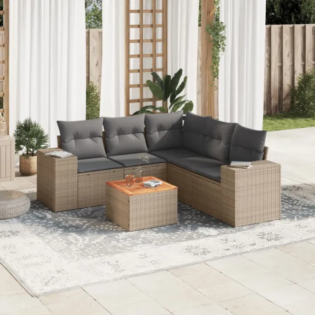 vidaXL Patio Sofa Set 5-zits Beige and Grey
