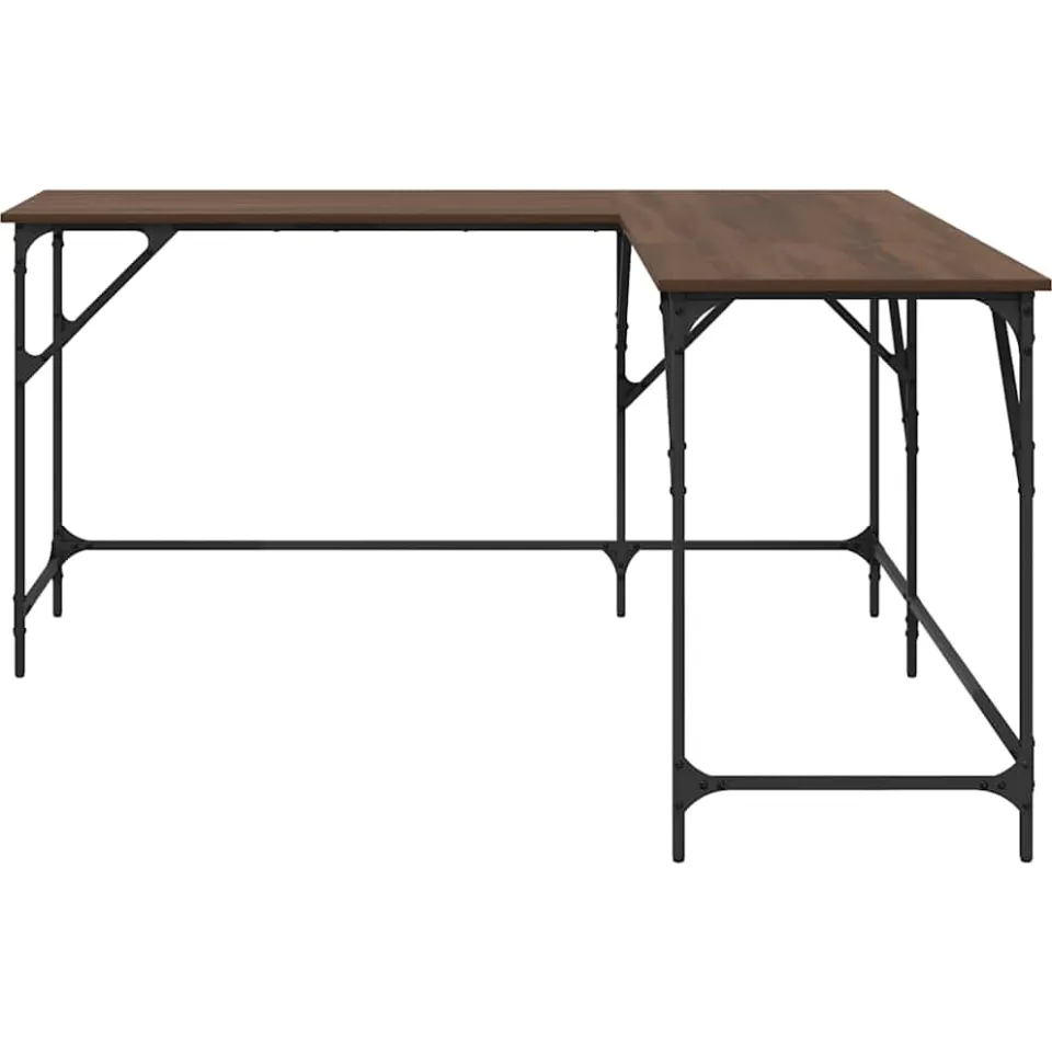 vidaXL Bureau 149x149x75 cm bewerkt hout bruin eikenkleur, foto 3