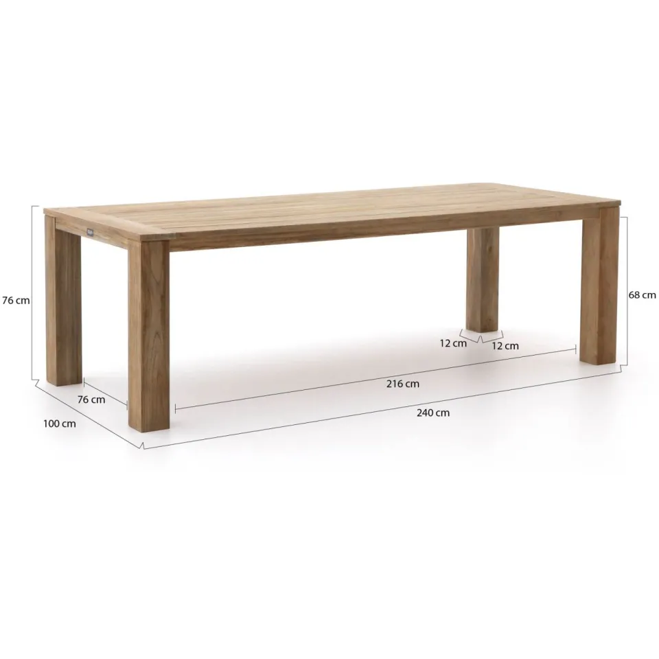 Intenso Furniture Intenso Adriano/ROUGH-X 240cm dining tuinset 7-delig bruin, foto 3