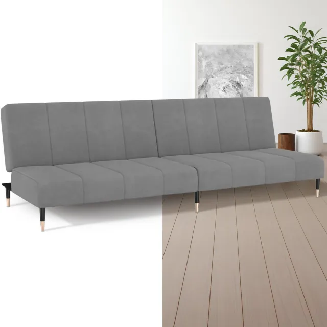 GranMaison Slaapbank - Uitklapbaar - Slaapstoel - Logeerbed - Zetelbed - Slaapfauteuil - Vouwbed - 2 persoons - Zeer comfortabel - Lichtgrijs