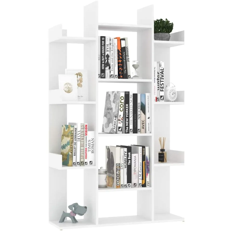 vidaXL Boekenkast 86x25,5x140 cm bewerkt hout wit