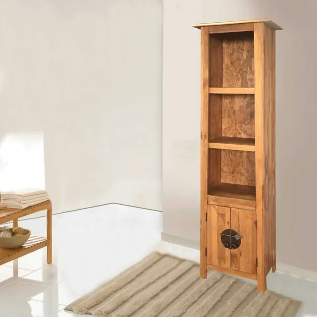 vidaXL Badkamerkast vrijstaand 48x32x170 cm massief grenenhout bruin, foto 2