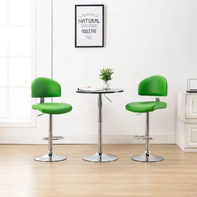 vidaXL Barkrukken 2 st kunstleer groen, foto 2
