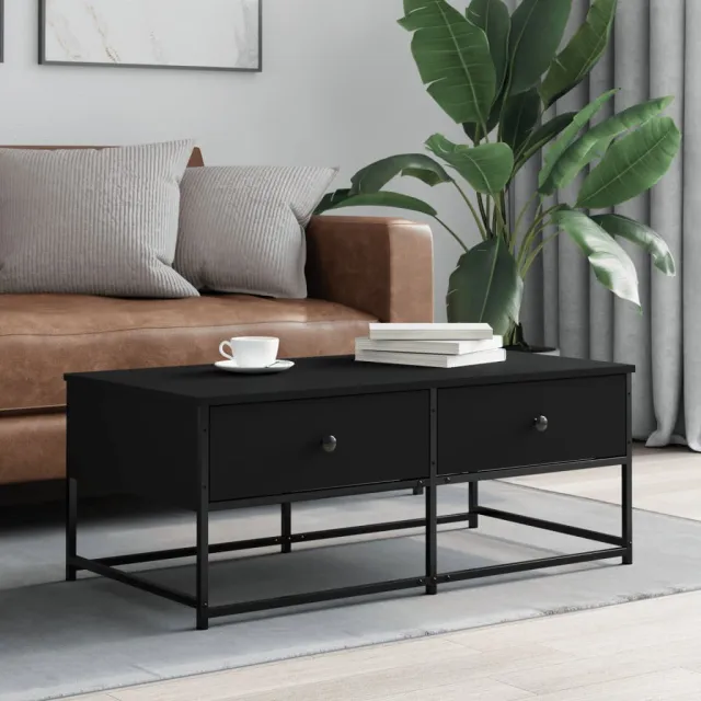vidaXL Salontafel 100x51x40 cm bewerkt hout zwart, foto 2