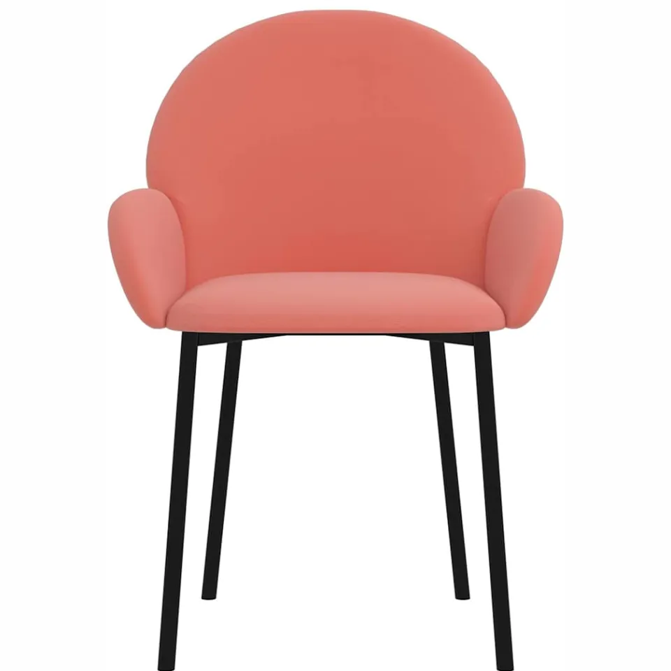 vidaXL Eetkamerstoelen 2 st fluweel roze, foto 4