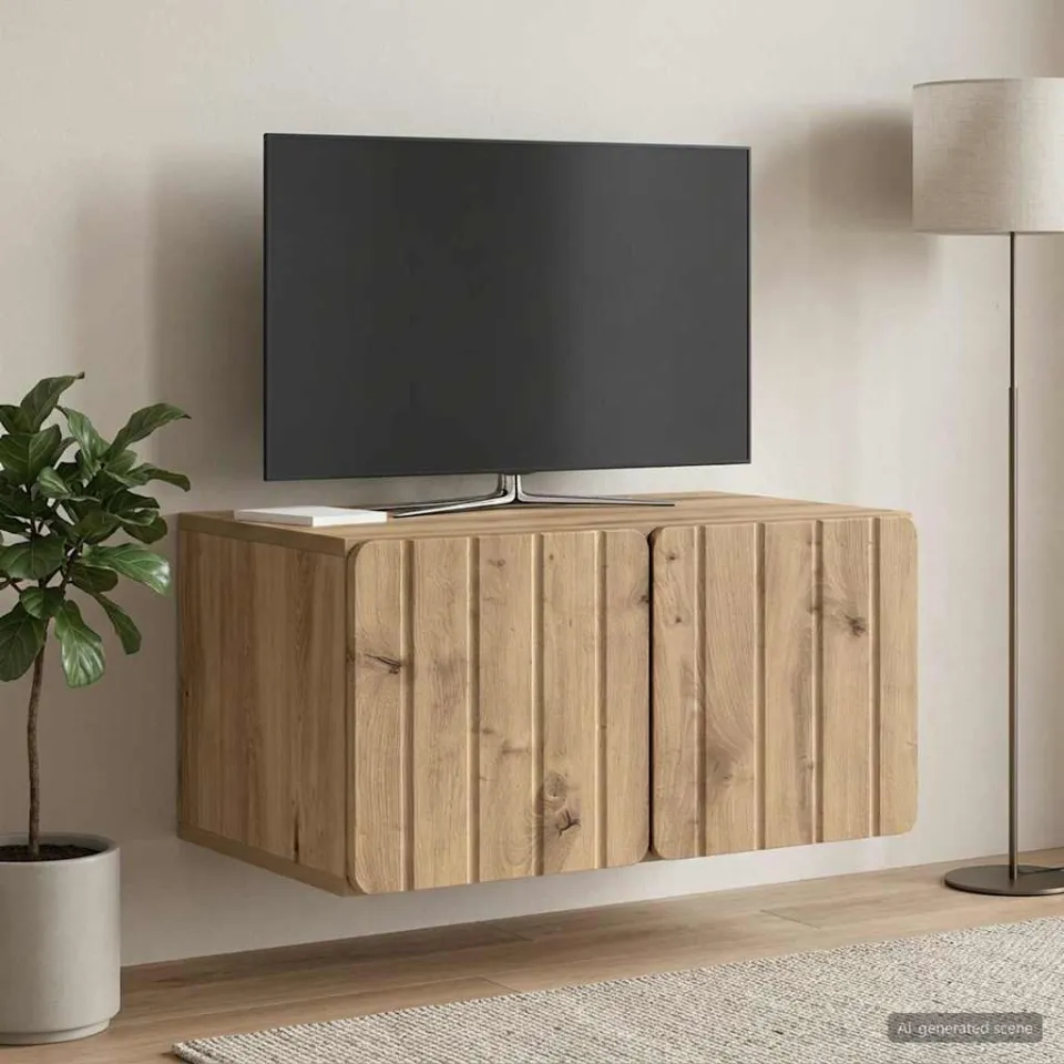 vidaXL Wandbeugel TV-kast 59,5 x 41 x 30 cm Artisanaal eiken, foto 4