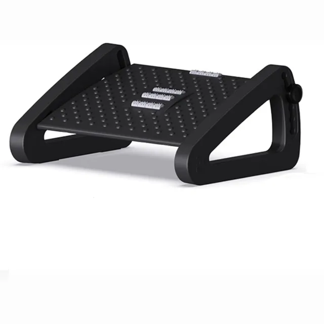 Dong Liang Voetenbank, voetenbank voor onder het bureau op het werk, verstelbare ergonomische met voetmassagerol, drukontlasting stoel voetenbank beensteun comfort schuine zwarte voetenbank voor