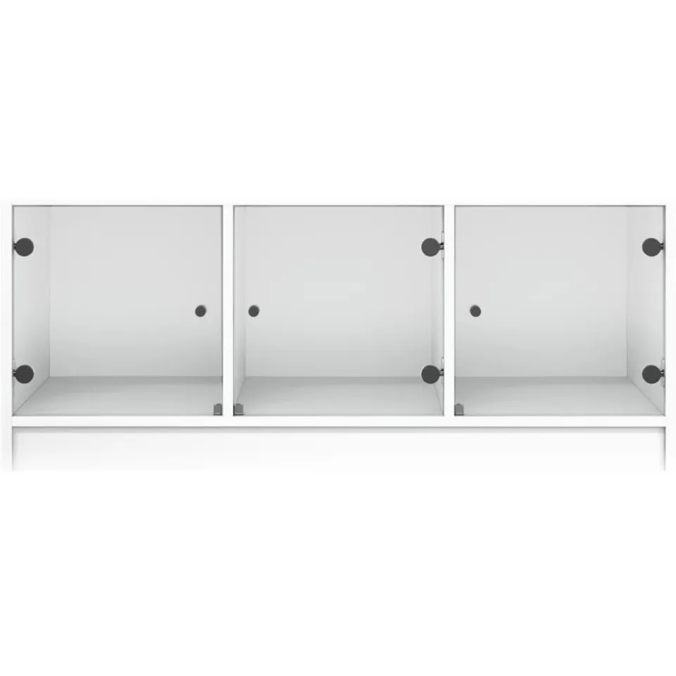 vidaXL Salontafel met glazen deuren 102x50x42 cm wit, foto 4