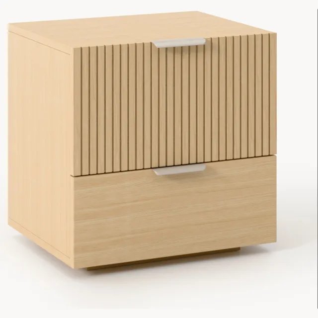 Westwing Collection Houten nachtkastje Sato Beige
