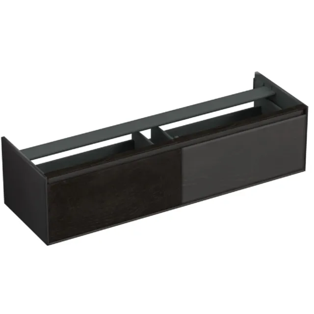 Forzalaqua Onderkast Forzalaqua Reno 160x51x40 Cm 2 Lades Softclose Eiken Black Oiled Zwart