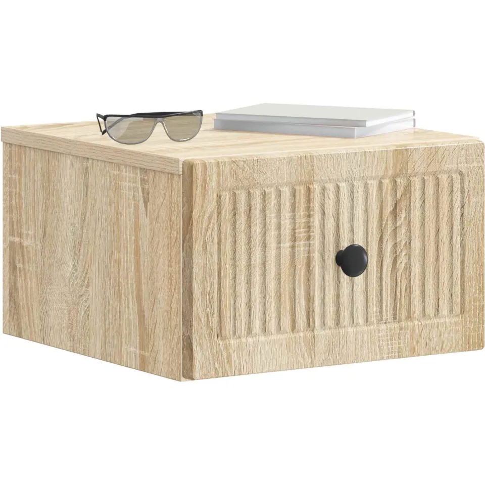 vidaXL Wandbeugel Bedkast Sonoma Eiken 33 x 34,5 x 20 cm Bewerkt hout Bruin