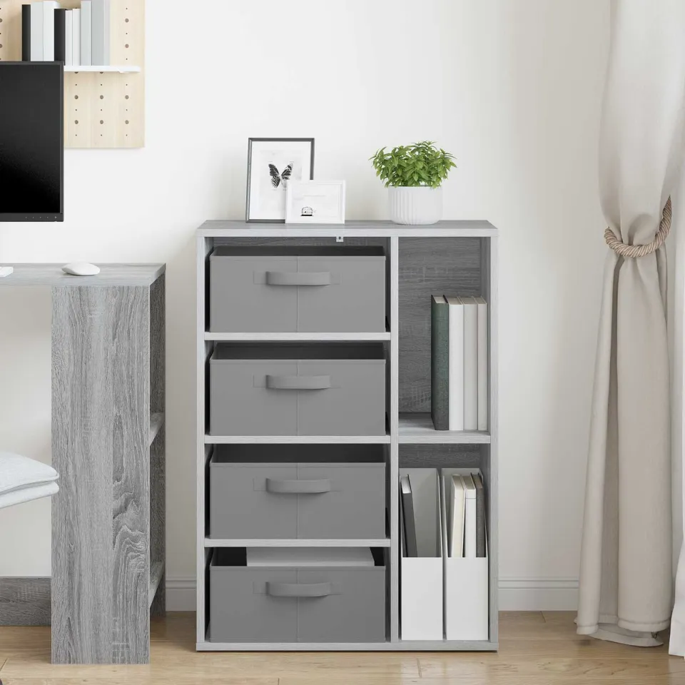 vidaXL Dressoir Grijs Sonoma 60 x 33,5 x 84 cm, foto 4